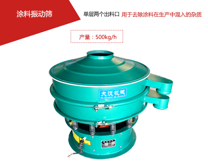涂料屬于普通不易發(fā)生反應(yīng)的物料，所以涂料振動(dòng)篩采用的是碳鋼材質(zhì)。